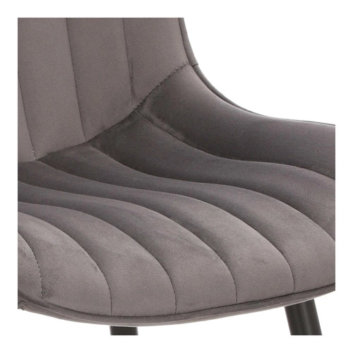 Jídelní židle Roxino VIC čalouněná šedým sametem na černých nohách do jídelny a obýváku Intesi