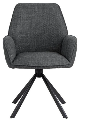 Otočná čalouněná židle Glenda Actona šedá s područkami do jídelny a obýváku