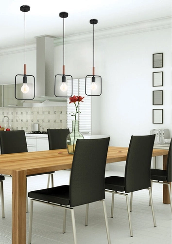 Moderní závěsné svítidlo Frame černé dřevo do obýváku a jídelny CANDELLUX