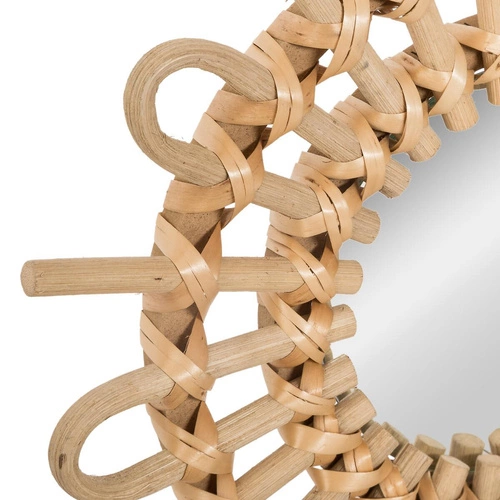 Sada 3 kulatých zrcadel boho Sunflower Atmosphera závěsná do obýváku v ratanovém rámu