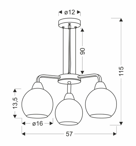 Závěsná lampa Caldera černá 3x60W E27 bílý difuzor