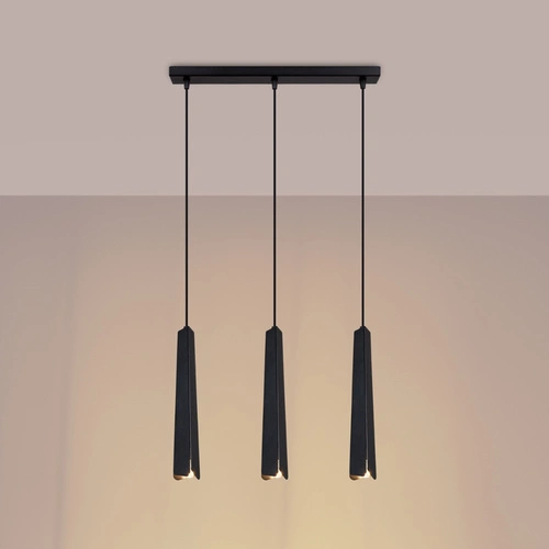 Závěsné svítidlo PRYSM 3L černé skandinávský styl, tříramenné nad jídelní stůl nebo do obýváku