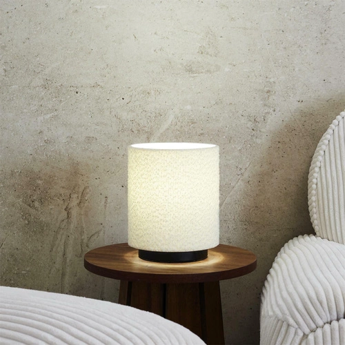 Stolní lampa se stínidlem boucle bílá