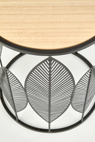 Sada 2 kulatých konferenčních stolků Lifts Intesi černé moderní do obýváku 2v1