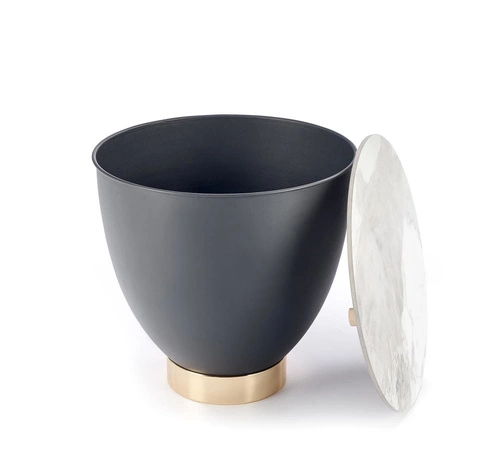 Konferenční stolek Moonshine kulatý bílý mramor moderní s úložným prostorem do obýváku Intesi