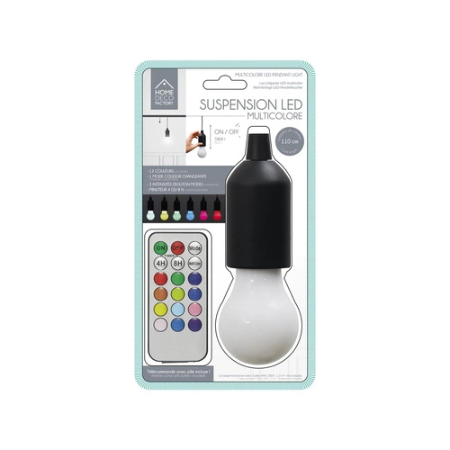 Závěsná žárovka vícebarevná černá