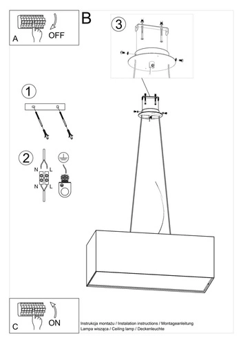 Lustr Santa BIS 80 bílý moderní závěsné svítidlo do obýváku a jídelny 3-bodové