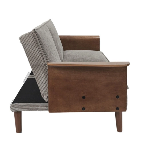 Rozkládací pohovka Scott šedá manšestrová 3místná s polohovatelným opěradlem do obýváku Intesi