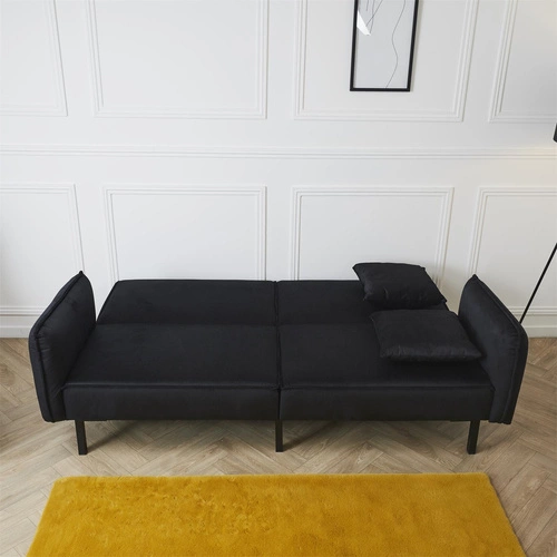 Rozkládací pohovka Giulia černá moderní s funkcí spaní do obýváku a studentského pokoje