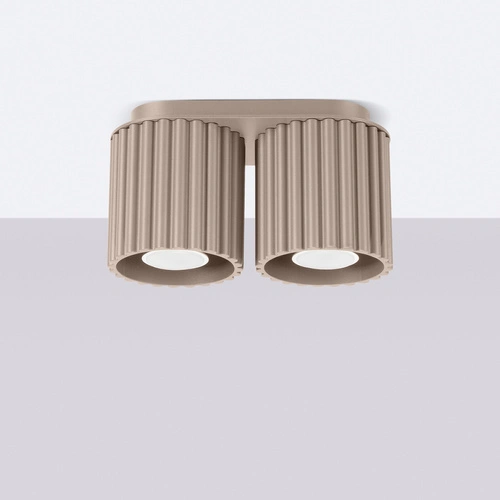 Moderní stropní svítidlo AURA 2 taupe hliník do obýváku a kuchyně GU10 2x10W