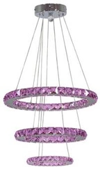 Lords 50 kulatá trojitá 48W LED rgb chromová závěsná lampa s dálkovým ovládáním