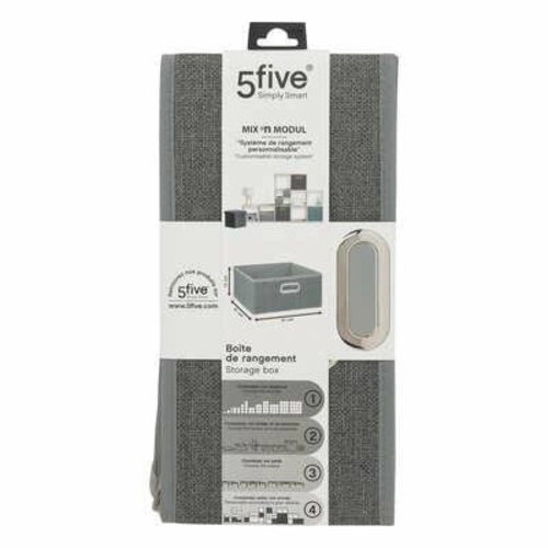 Textilní úložný box do regálu 31x31 světle šedý skládací s úchytkou 5five simply smart