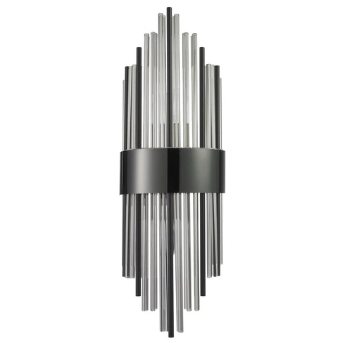 Nástěnné svítidlo DRACO černé 60 cm moderní do obýváku a ložnice sklo kov