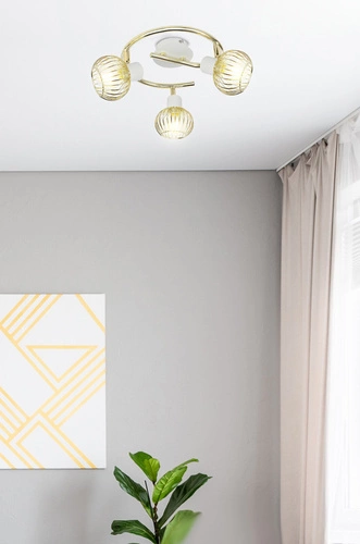 Spirálová stropní lampa Oslo 3x40W E14 bílá/zlatá