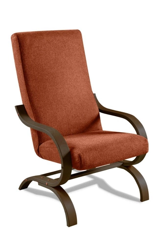 Moderní sametové houpací křeslo Corsica oranžové do obýváku ve skandinávském stylu Intesi