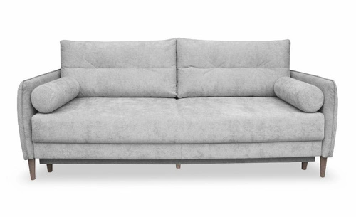 Rozkládací třímístná pohovka Lika s funkcí spaní do obýváku, manšestrová šedá s úložným prostorem