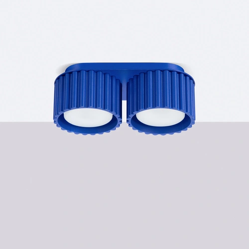 Moderní stropní svítidlo AURA 2 modré GX53 do obýváku a kuchyně hliník