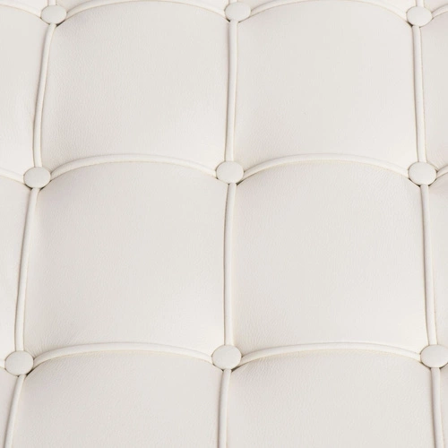 Kožený taburet BA1 Premium inspirovaný Barcelona bílý moderní do obýváku D2.DESIGN