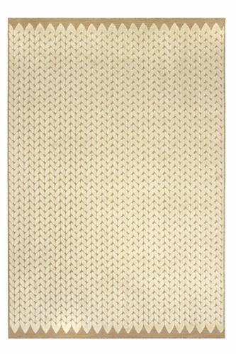 Moderní béžový koberec Trenzada 160x230 Carpet Decor do obýváku i na terasu snadno čistitelný