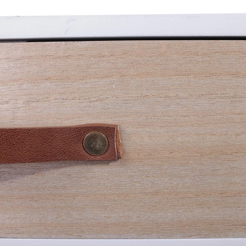 Bílý noční stolek se zásuvkou 35 cm skandinávský dřevo Intesi Enano do ložnice