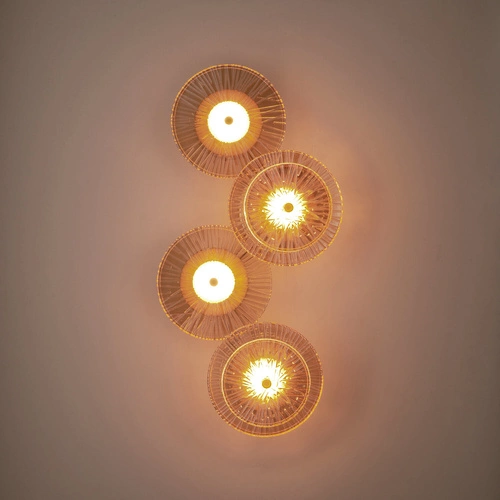 Nástěnné LED svítidlo LUXIO-4 jantarové sklo glamour do obýváku a ložnice 32 cm