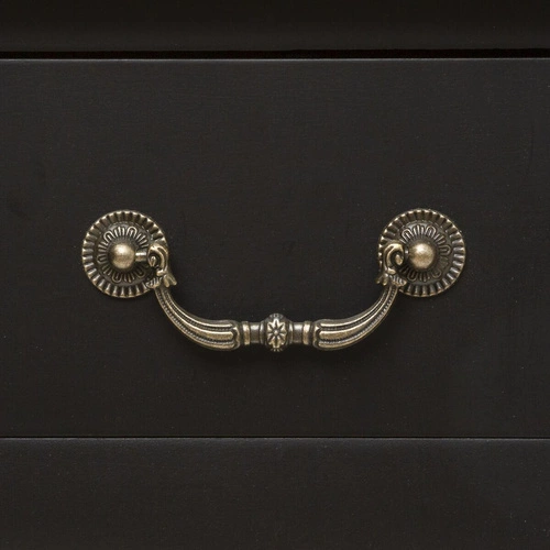 Chrysa černá konzole se zásuvkami a přírodní deskou do předsíně a obývacího pokoje Atmosphera