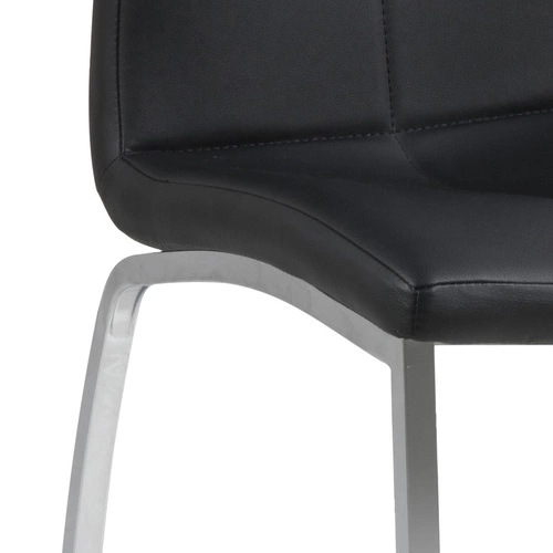 Sada 4 jídelních židlí Asama Actona černé čalouněné ekokůže moderní kovové
