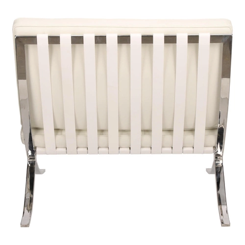 Relaxační křeslo BA1 pravá kůže bílá inspirované Barcelona moderní do obýváku