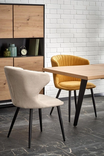 Rozkládací jídelní stůl Sonik 2 dub přírodní černé nohy moderní 150–210 cm Intesi