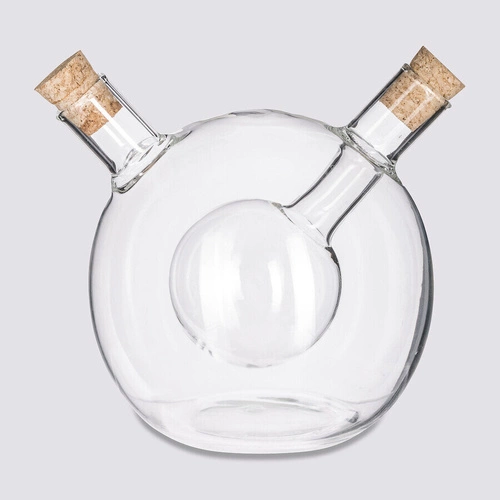 Skleněná láhev 2v1 na olej a ocet 480 ml kulatá moderní 5five simply smart