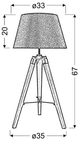 Stolní lampa Lugano 1x60W E27 hnědá + stínidlo stejného indexu