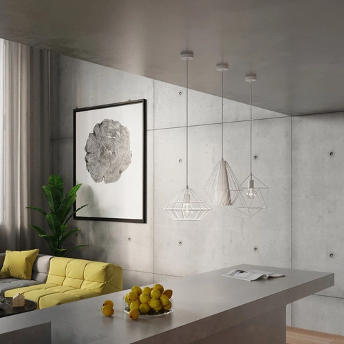 Závěsné svítidlo UMBERTO bílé moderní kovové do obýváku, kuchyně nebo nad stůl 32 cm