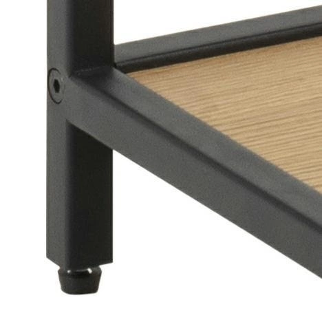 Černý noční stolek se zásuvkou 42 cm Seaford Actona industriální dřevěný do ložnice