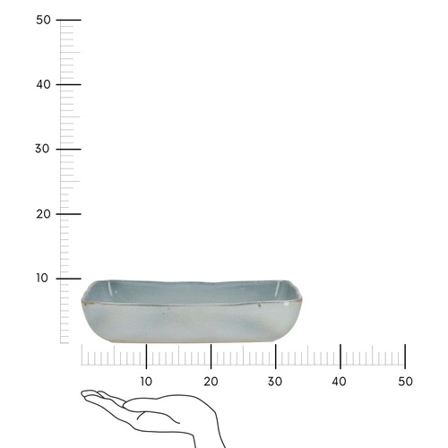 Keramická zapékací mísa Volcan obdélníková 34,5x23 cm šedomodrá na zapečené pokrmy Intesi
