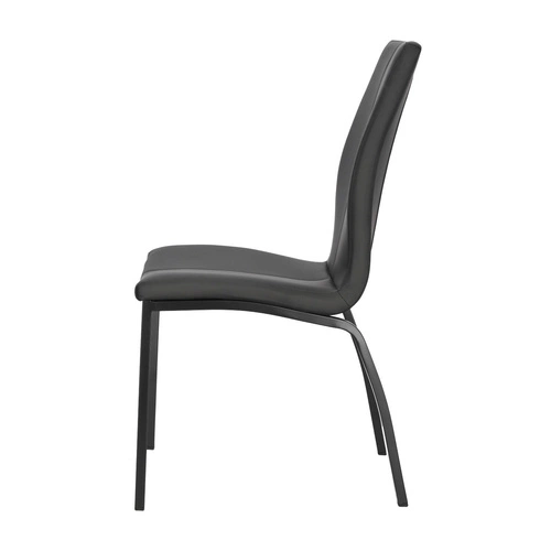 Čalouněná jídelní židle z ekokůže Asama Actona černá, moderní na kovových nohách