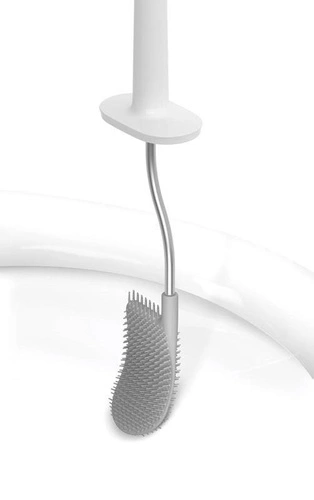 Silikonová WC štětka Joseph Joseph Flex JJ bílá ocelová do koupelny