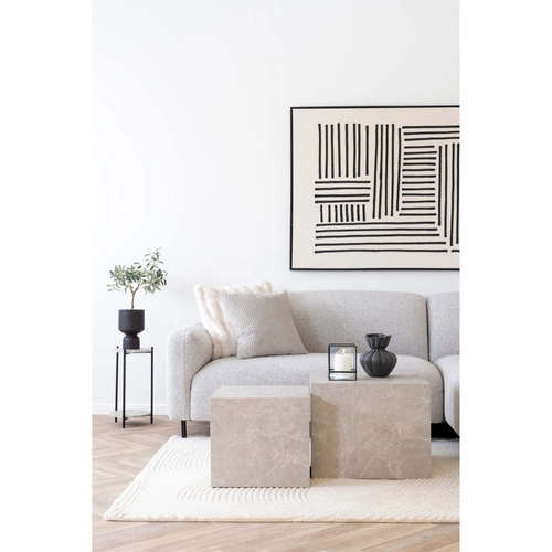 Kulatý konferenční stolek z travertinu s policí moderní loftový do obýváku Intesi