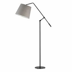 Stojací lampa FOYA šedá moderní s nastavitelnou výškou do obývacího pokoje a ložnice sametová