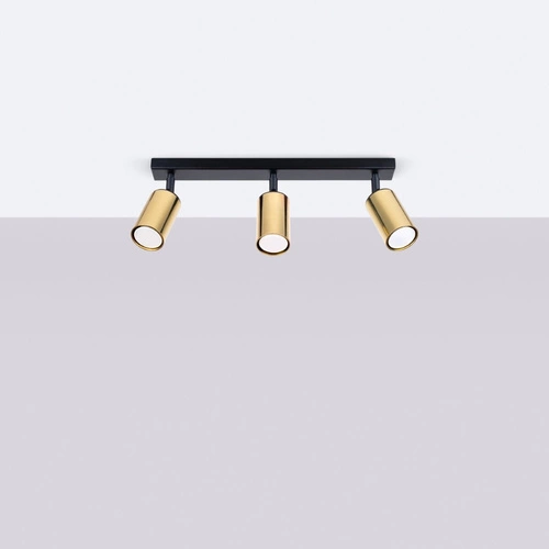 Moderní stropní svítidlo WINX 3 černé zlaté ocelové do obýváku a ložnice 45 cm