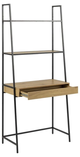 Kovový regál se zásuvkou a policí Seaford do obýváku a kanceláře v loftovém stylu 77 cm