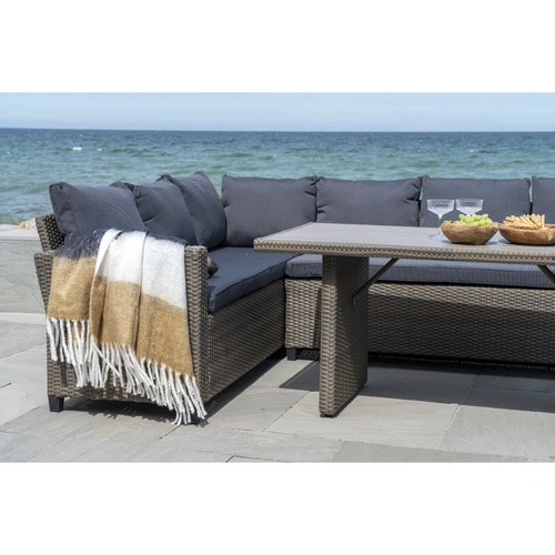 Sintra vlněná kostkovaná deka 130x170 teplý přehoz na pohovku černý