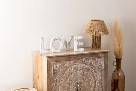 Dekorativní soška LOVE Atmosphera glamour bílý mramor do obýváku na komodu 60 cm