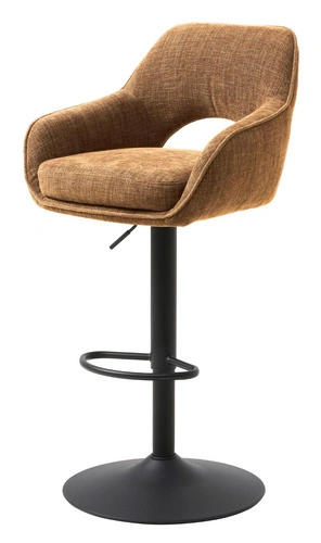 Barová židle Cowley oranžová čalouněná otočná výškově nastavitelná do kuchyně