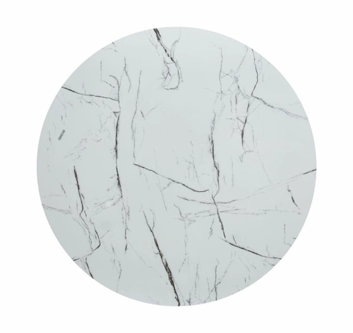 Kulatý skleněný stůl Edward bílý mramor 100 cm glamour do jídelny a obýváku Intesi