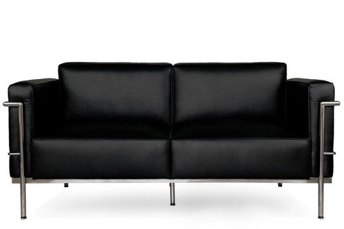 Dvoumístná pohovka Soft GC moderní černá pravá kůže s područkami do obýváku D2.DESIGN