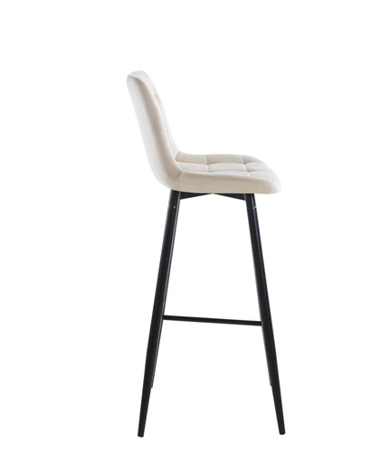Židle barová Poly Vysoké béžové/černé nohy