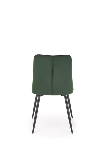 Čalouněná sametová židle Myanna Intesi zelená moderní do jídelny a obýváku s opěrkou