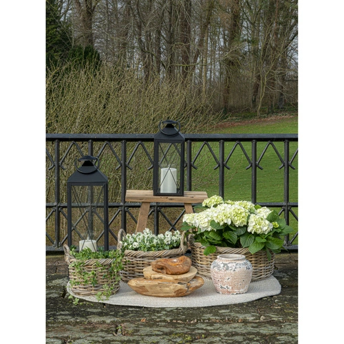 Sada 3 dekorativních košů Kuta z ratanu kubu na uložení do obýváku