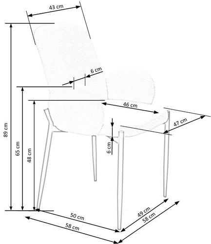 Čalouněná jídelní židle Perrol boucle šedá s područkami moderní Intesi