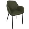Čalouněná židle Lavia zelená khaki s područkami do jídelny a obýváku